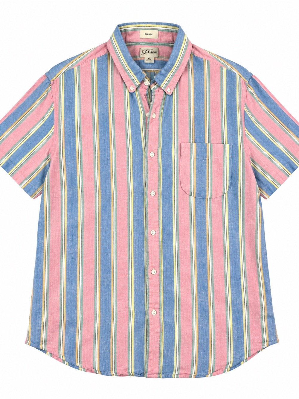 J.Crew Baird McNutt Irish Linen Multicolor Stripe Shirt XL